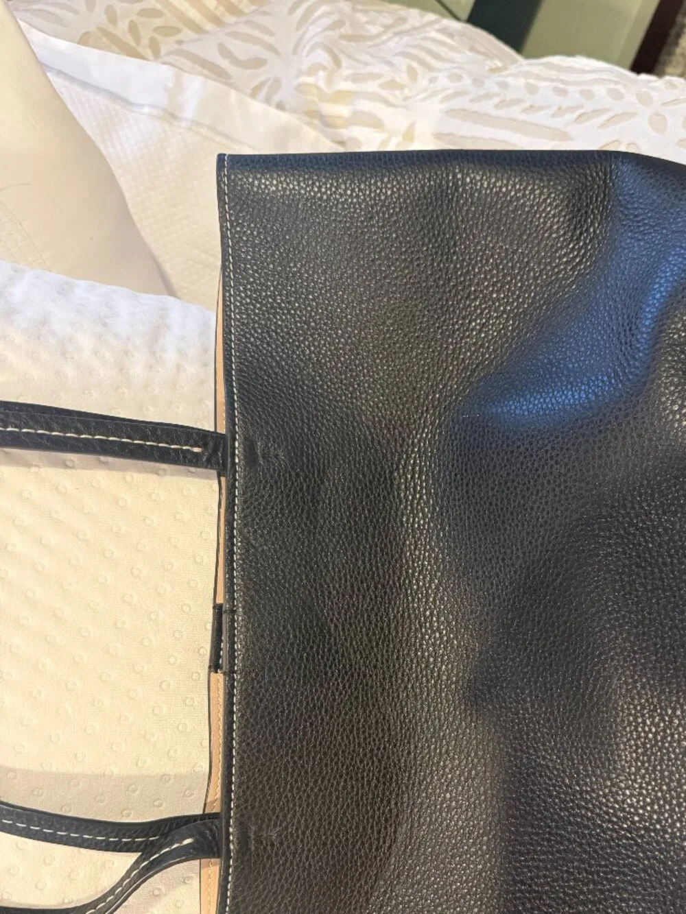 Tory Birch Black Leather Tote perfect condition - Picture 2 of 4